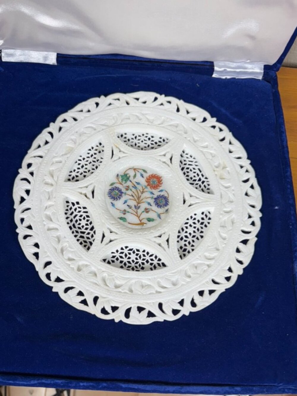 Beautiful Inlay Stone Platter - Picture 1 of 6